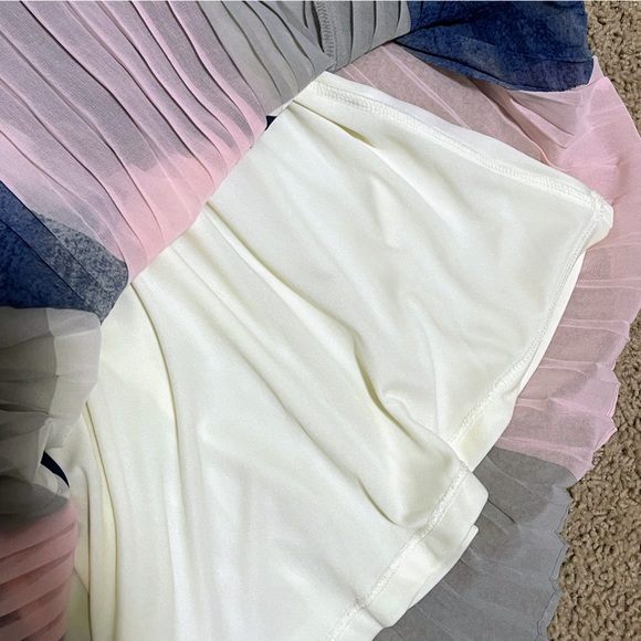 NWT Banana Republic Blue and Pink Geometric Color-block Pleated Dress 6 - Picture 11 of 16